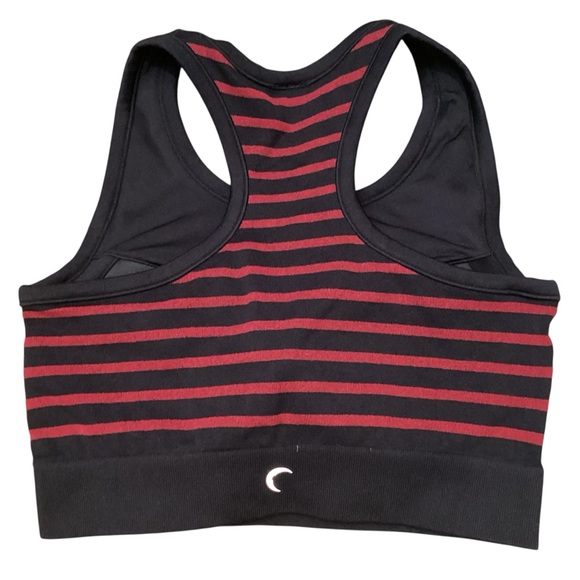 Zyia Active Black & Maroon Striped Monique Sports Bra - Large - Picture 5 of 8